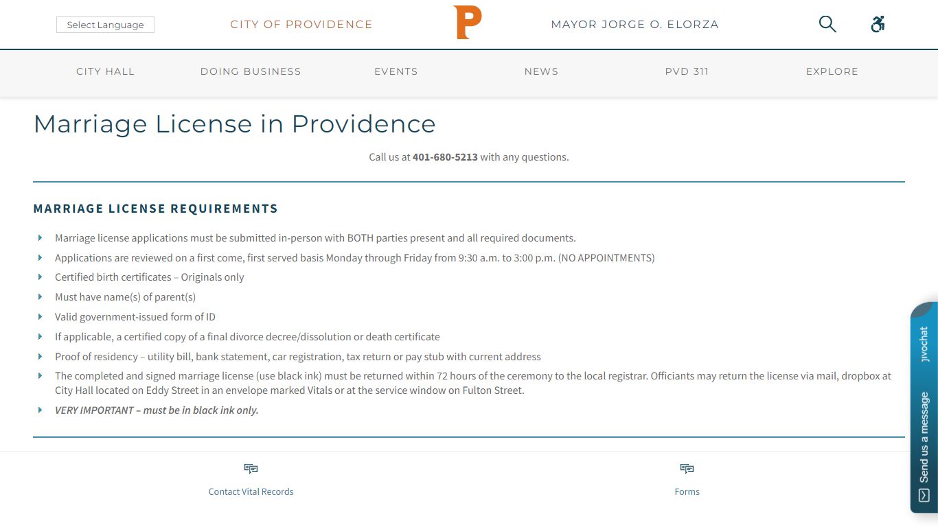 Marriage License in Providence - City of Providence